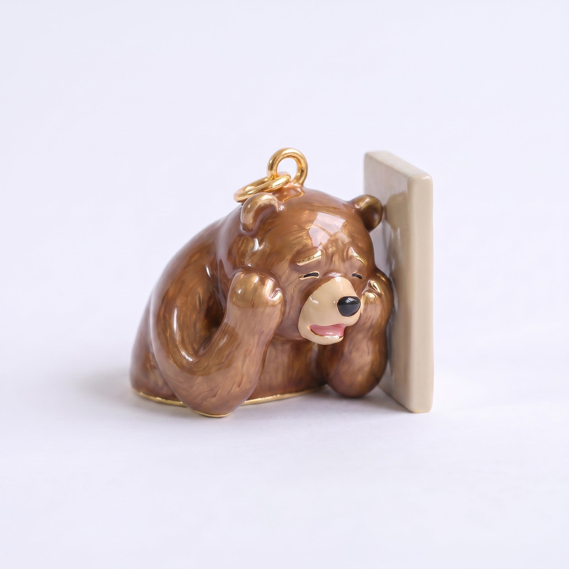 Wholesale 3D Enamel Bear Pendant Stainless Steel Cute Animal Charm DIY Bracelet Necklace Jewelry Accessory For Workplace Gift