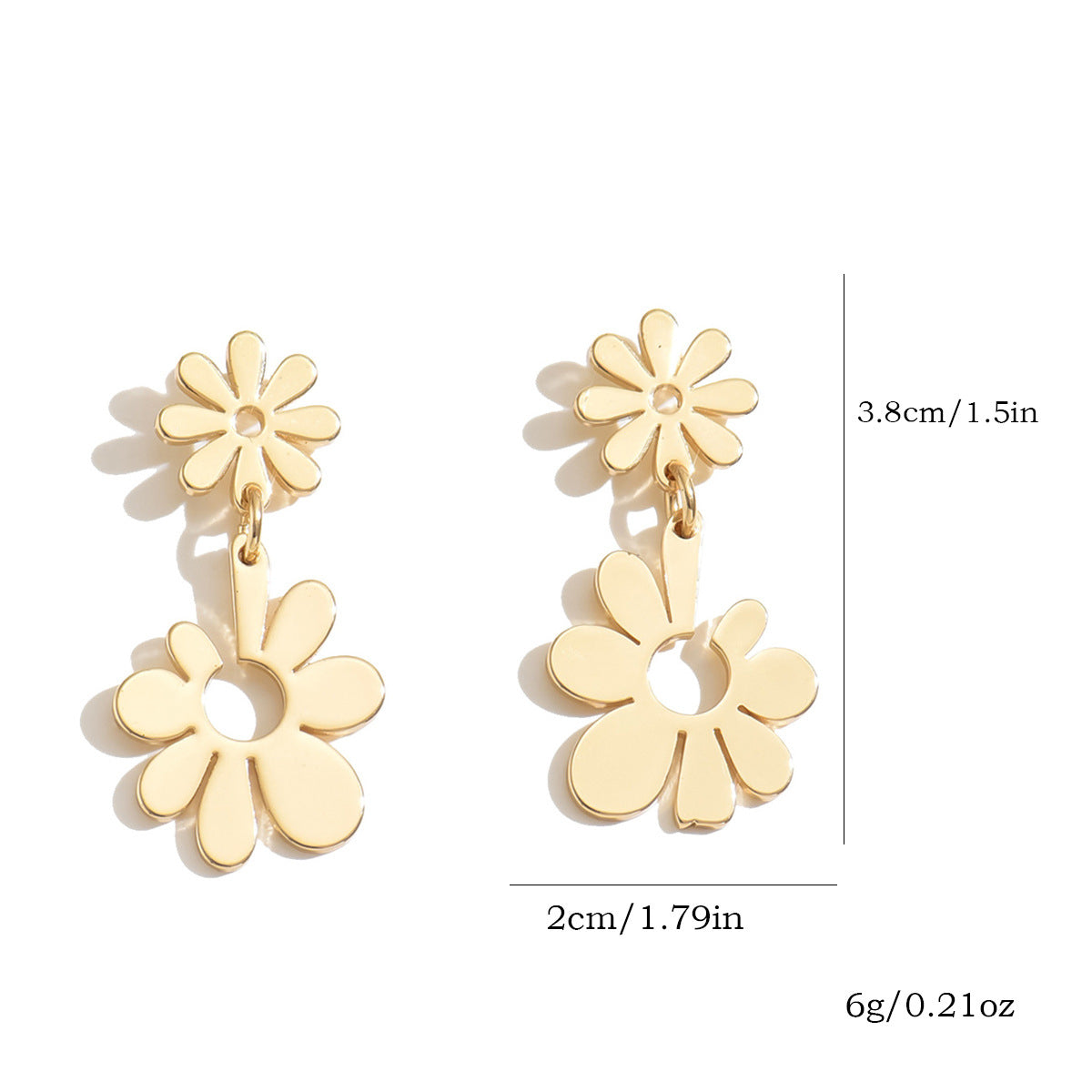 Wholesale  Fashion Hollow Flower Earrings