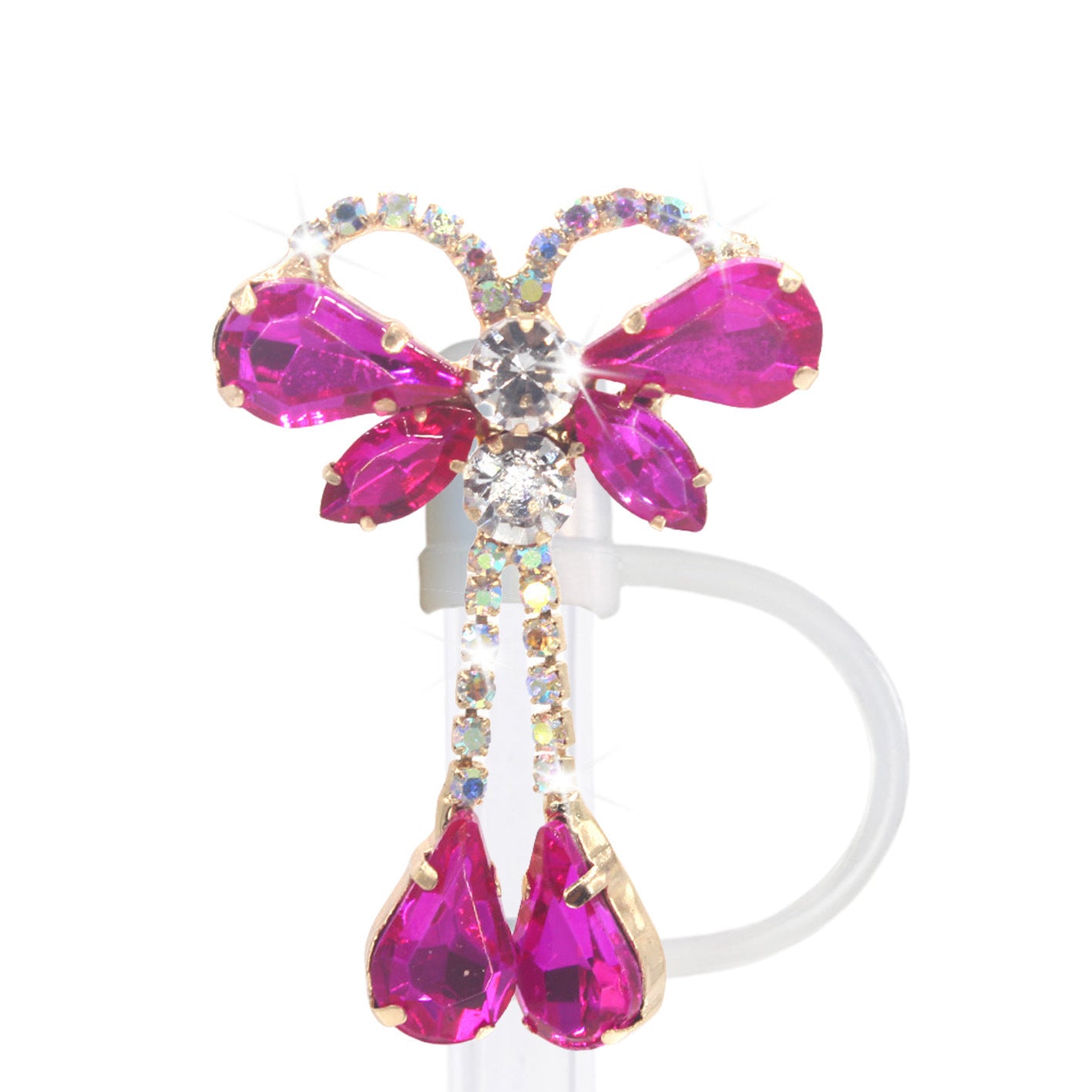 Wholesale Wholesale 50pcs Teardrop Butterfly Pendant 10mm Straw Cover Straw Tube Cap