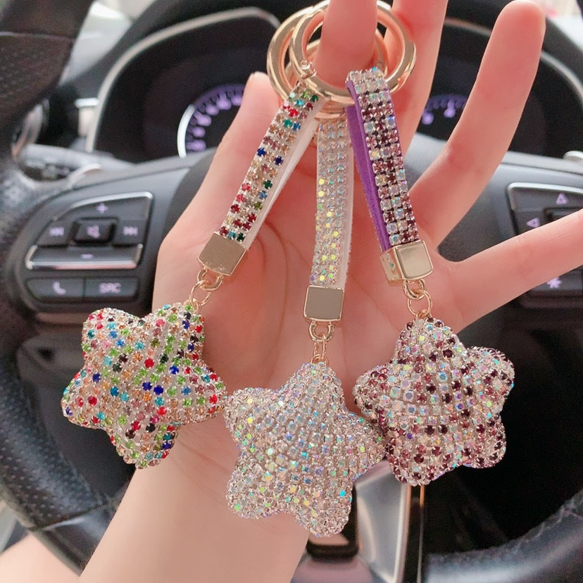 Wholesale Rhinestone Five-pointed Star Alloy Keychain Lanyard Keychain ACC-KC-ShuoT021