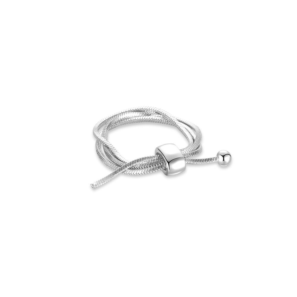 Wholesale pull chain  ribbon knotted multi-layer ring