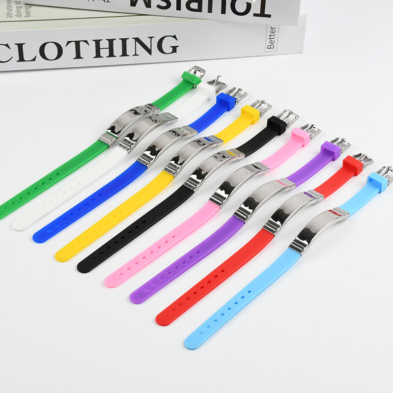 Wholesale Stainless Steel Silicone Bracelet