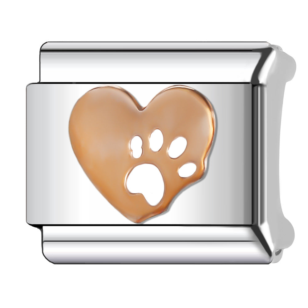 Wholesale Italian Charm Bracelet 9mm DIY Splicing Cute Animal Stainless Steel Composable Bracelet