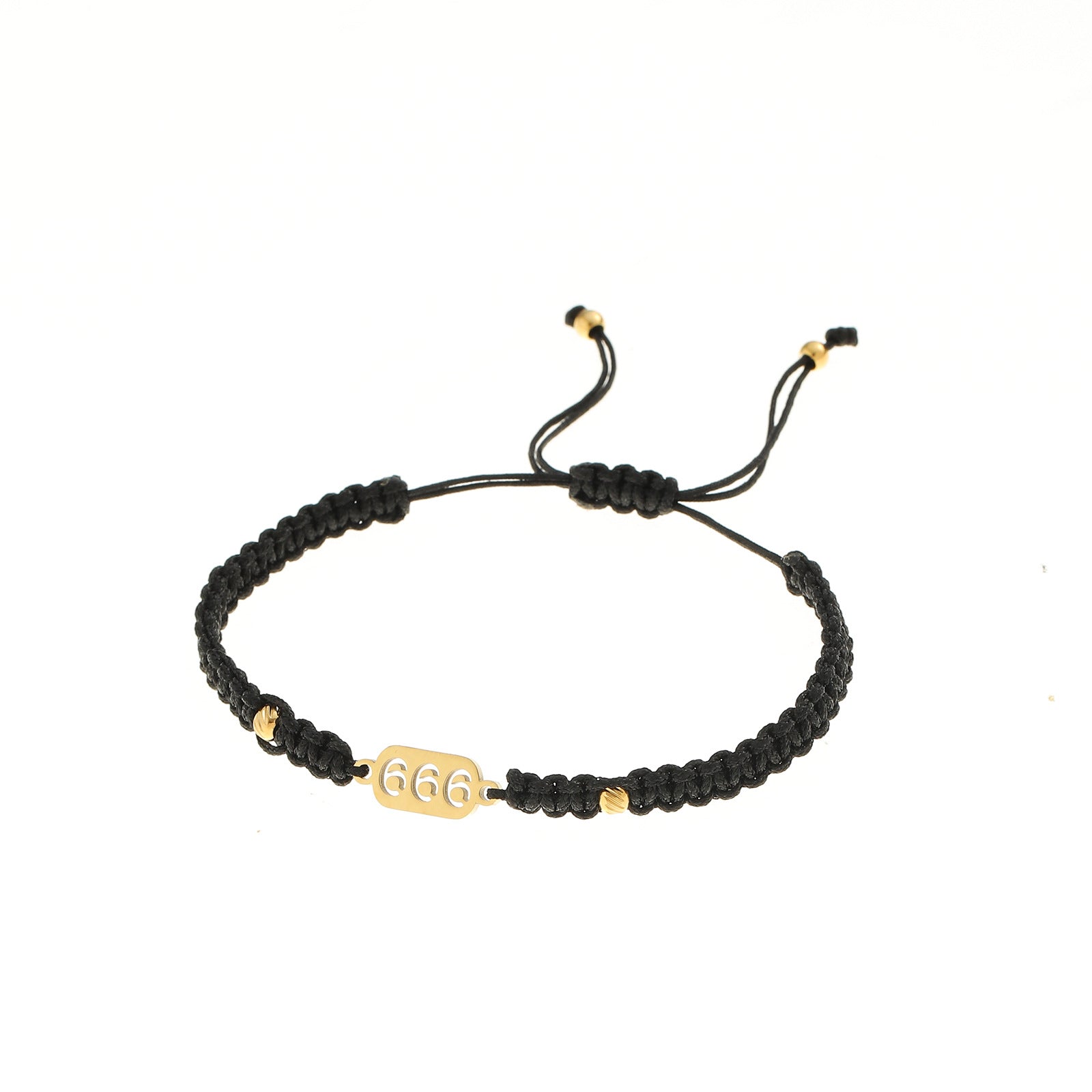 Wholesale hand-woven golden lucky number flat knot hand rope  bracelet