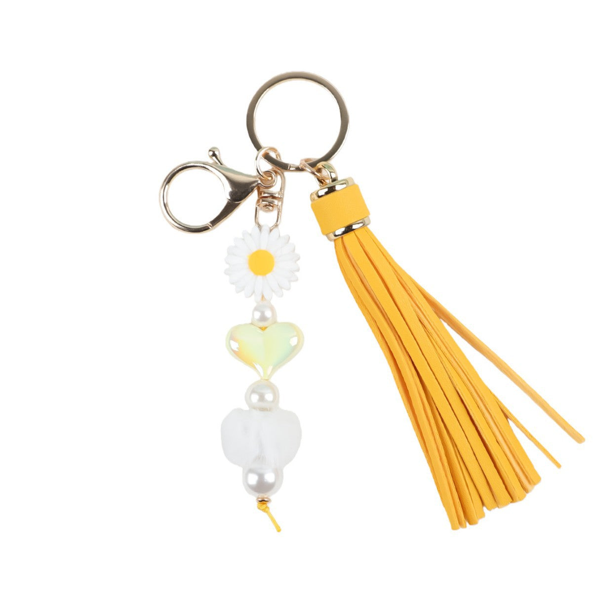 Wholesale White Tassel Keychain Bag Charm Acrylic Handmade Fashion Accessory For Graduation Gift