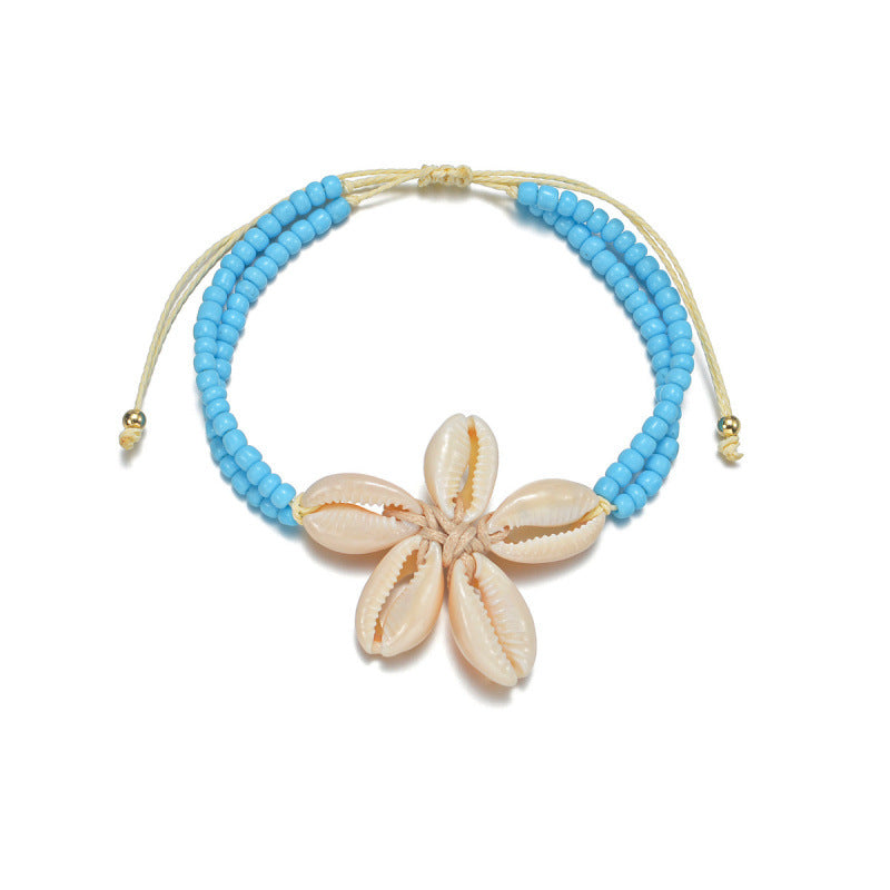 Wholesale Bohemian holiday style natural shell anklet