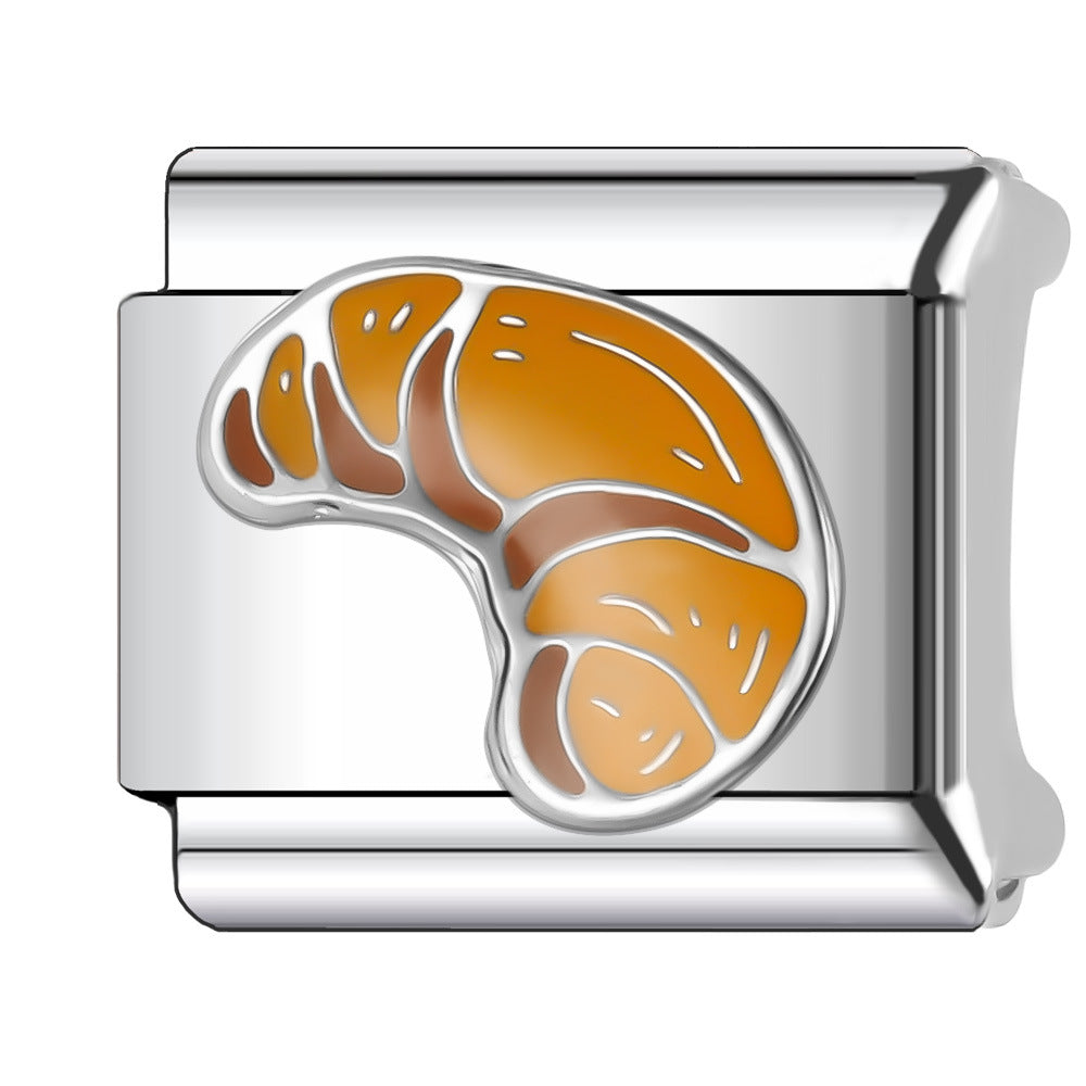 Wholesale Italian Charm Bracelet 9mm DIY Splicing Food & Beverage Series Stainless Steel Composable Bracelet