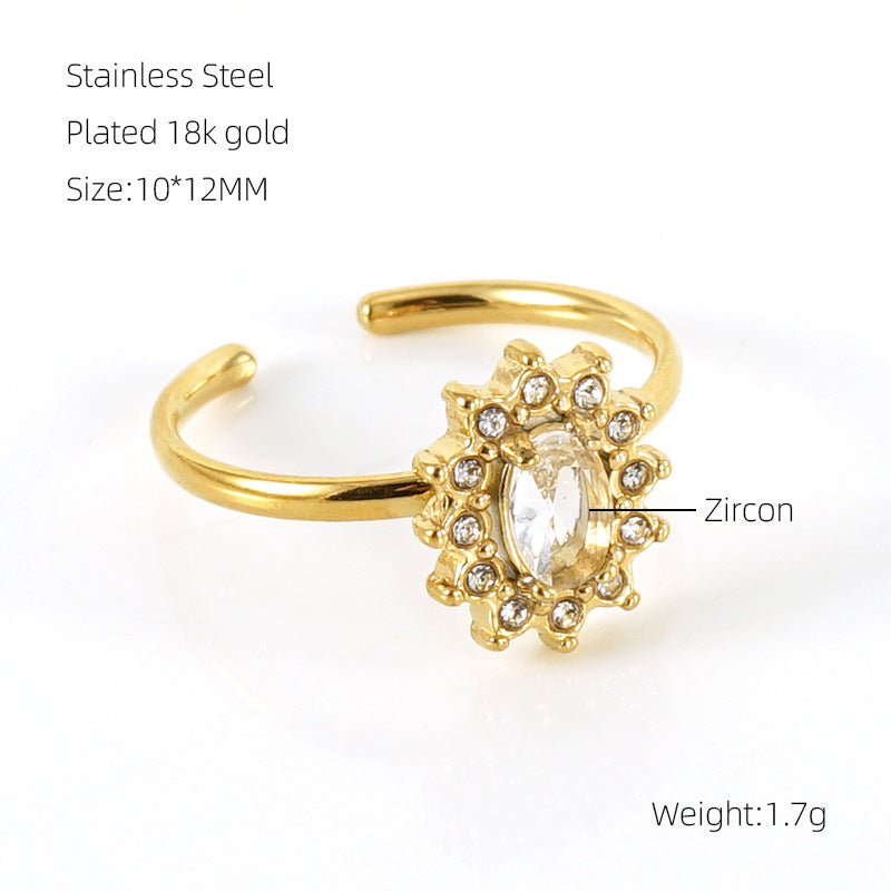 Wholesale Stainless steel zircon ring