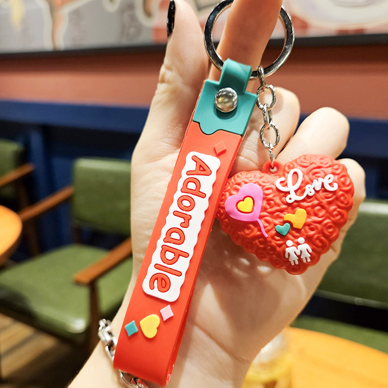 Wholesale Cartoon Heart PVC Soft Glue Keychains Cute Keychain ACC-KC-YiZhuo002