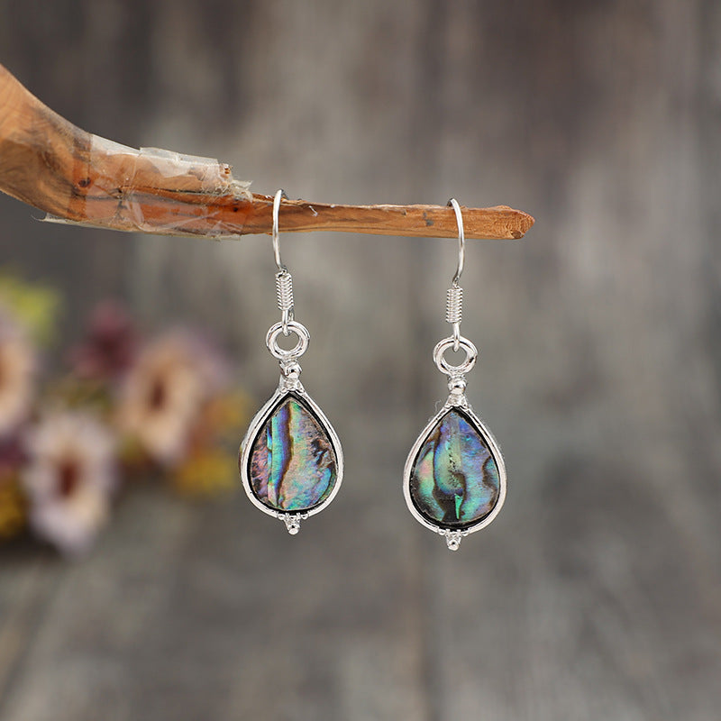 Wholesale bohemian abalone shell rimmed earrings women fashion creative abalone shell drop earrings