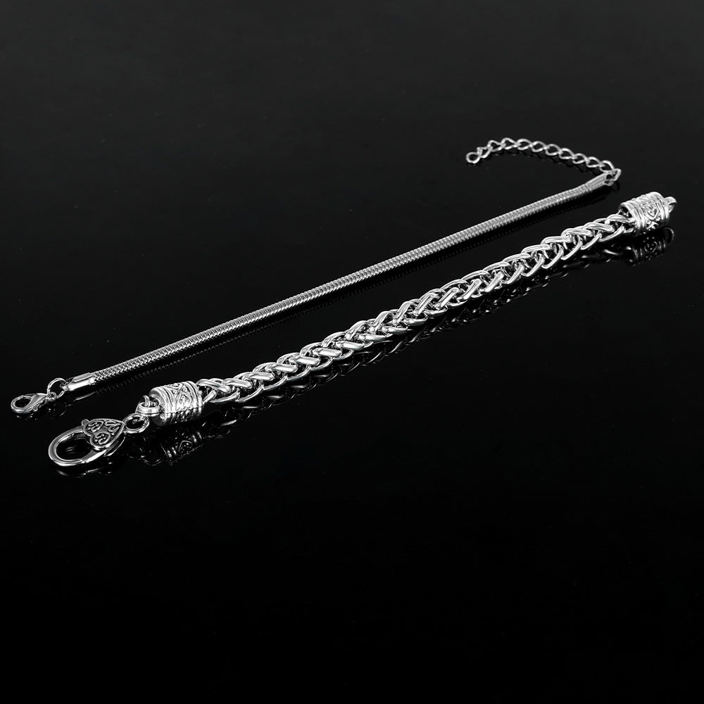 Wholesale Retro Heart Lock Clasp Twisted Chain Bracelet Alloy Electroplated Unisex Jewelry Accessory for Gift