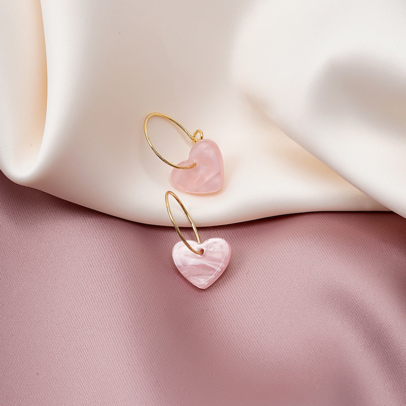 Wholesale Simple and Cute Pink Love Acetic Acid Earrings ACC-ES-MDD061