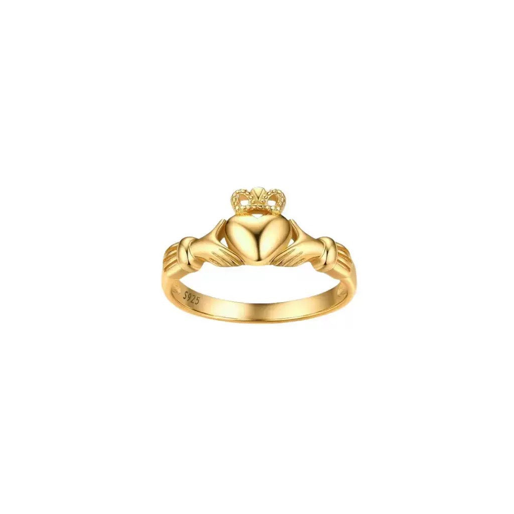 Wholesale S925 Silver Open Ring Crown Heart Design White Gold Tone Fashion Accessory Everyday Wear Gift
