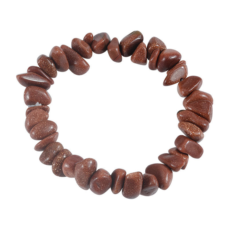 Wholesale Natural colorful gravel hand-woven elastic boho bracelet