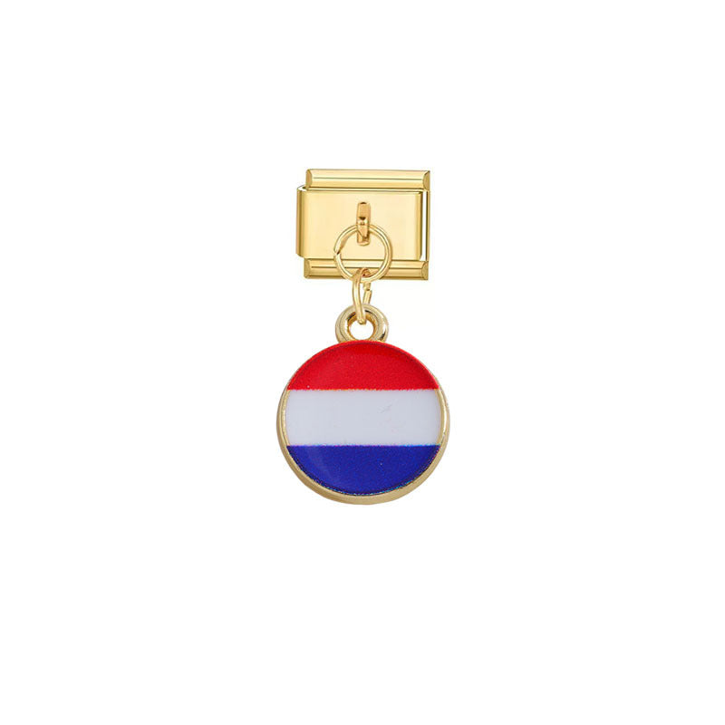 Wholesale Gold Italian Flag Module Pendant DIY Detachable Charm Fashion Accessory
