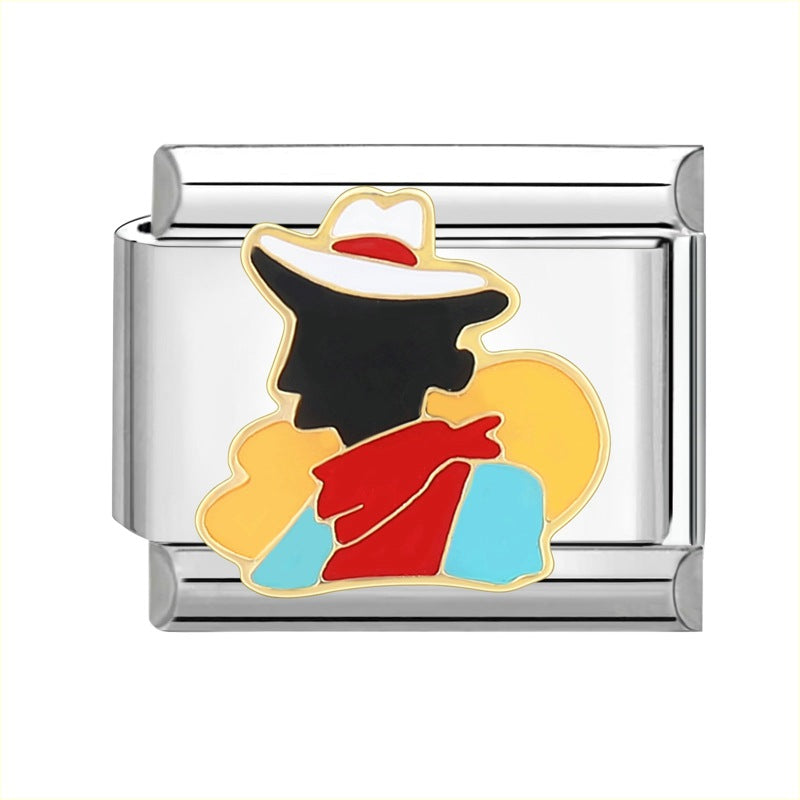 Wholesale Italian Charm Bracelet 9mm DIY Splicing Cute Cartoon Titanium Steel  Composable Bracelet