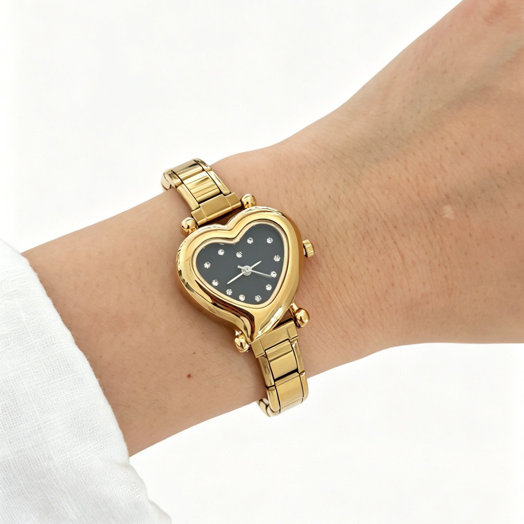 Wholesale Chic DIY Modular Quartz Watch for Women,  Stainless Steel Heart Design,  Fashion Accessory