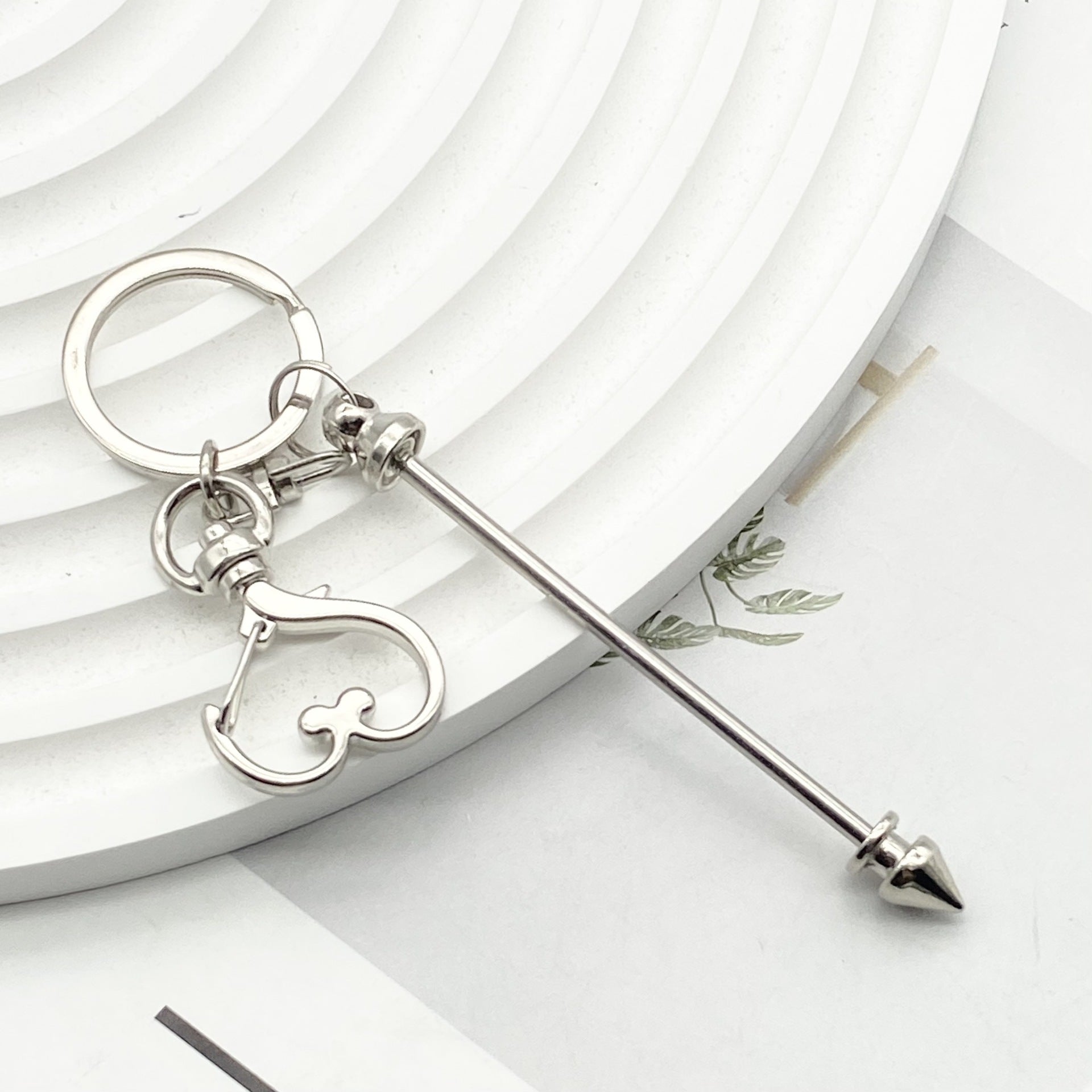 Wholesale  Metal Creative Star Heart beadable Keychain