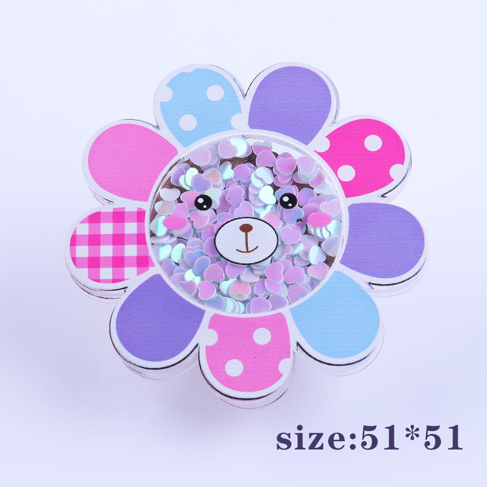 Wholesale 10pcs DIY Flatback Cartoon Acrylic Flatback Badge Reels Retractable Keychain DIY Accessories