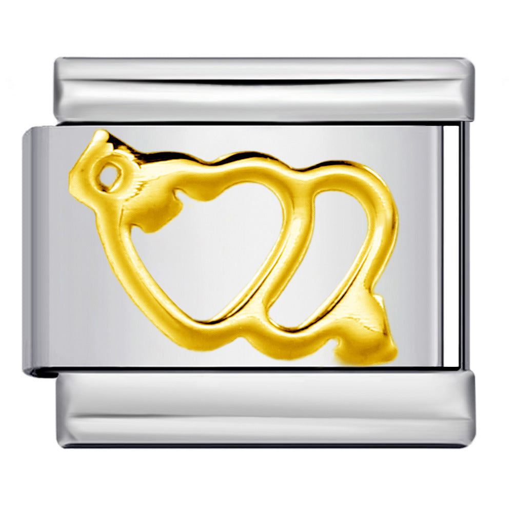 Wholesale Italian Charm Bracelet 9mm DIY Splicing Removable Gold and Silver Stainless Steel Composable Bracelet