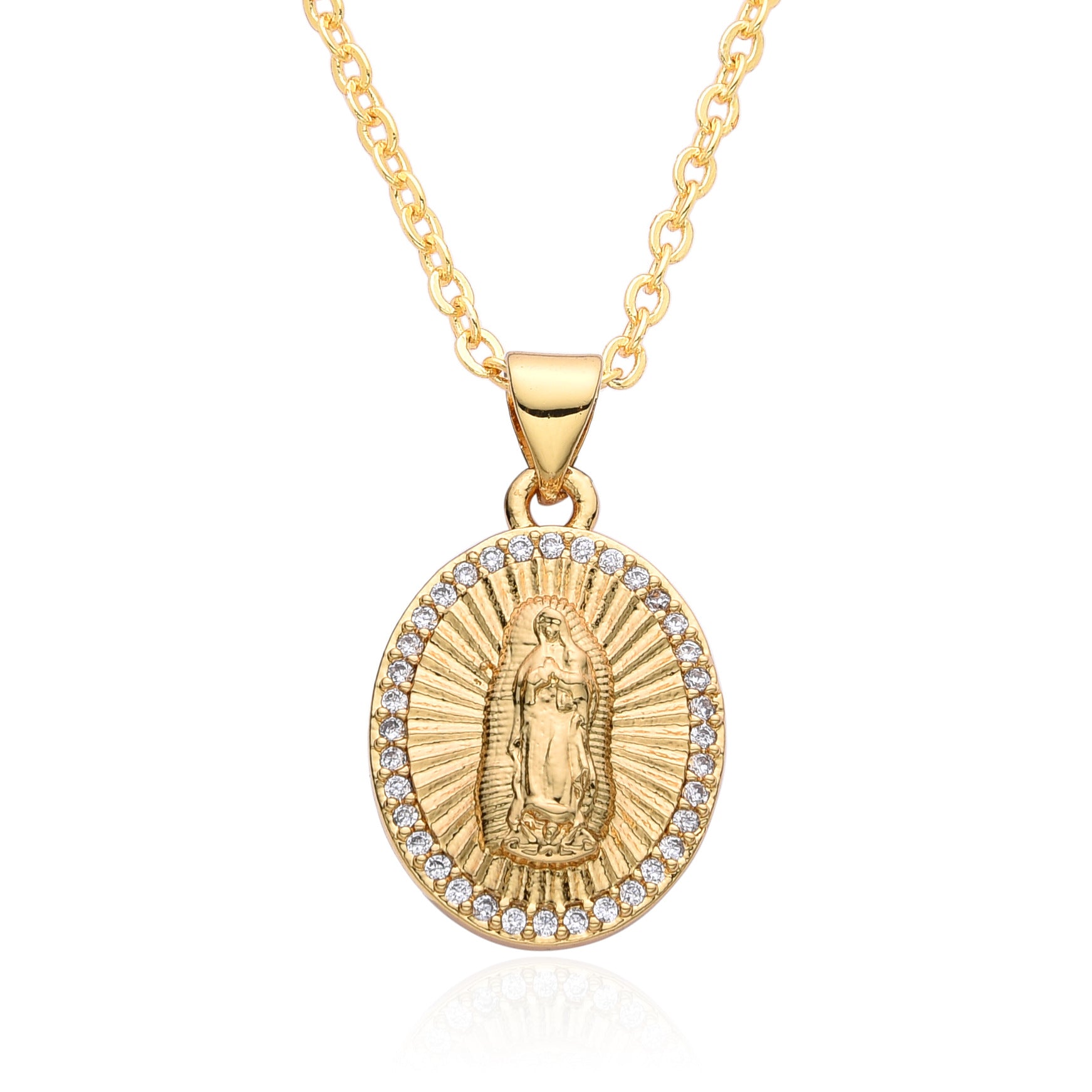 Wholesale Copper Micro Inlay Zircon Pendant Necklace