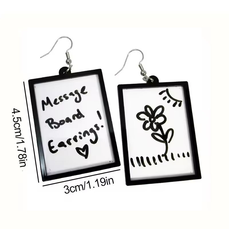 Wholesale Acrylic Message Board Pendant Earrings