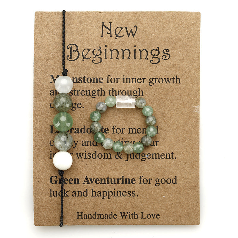 Wholesale Beaded Stone Bracelet  Glitter Stone Green Aventurine Ring Keychain