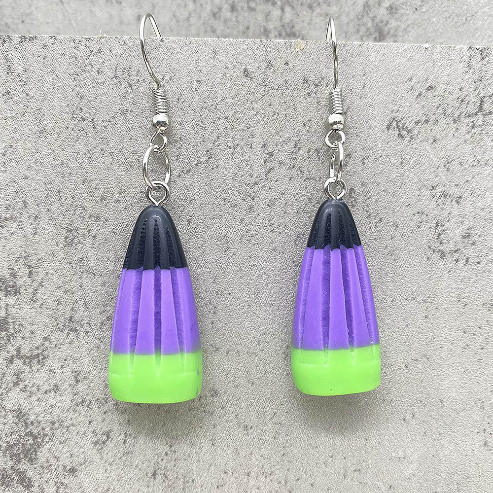 Wholesale Thanksgiving  Colorful Three-Dimensional Corn Candy Pendant Earrings