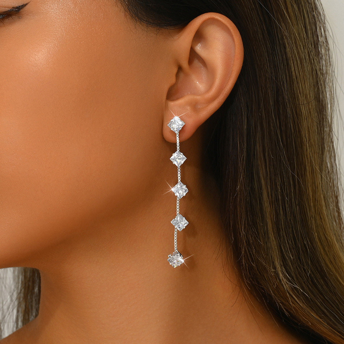 Wholesale  zircon crystal earrings