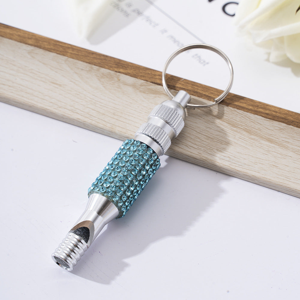 Wholesale Rhinestone Aluminum Whistle Outdoor Keychain ACC-KC-ZhiYa033