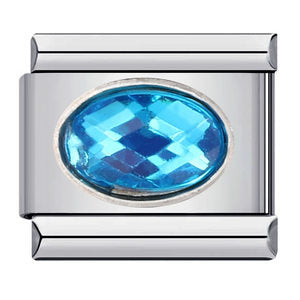 Wholesale Italian Charm Bracelet 9mm DIY Splicing Removable Large Oval Color Stone Stainless Steel Composable Bracelet