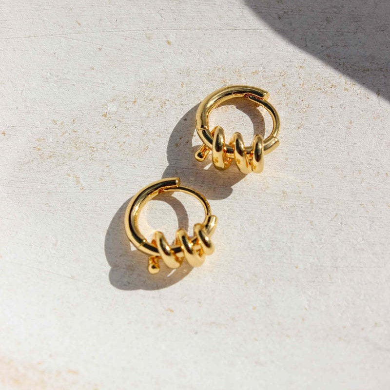 Wholesale 18K Gold Geometric Circle Earrings