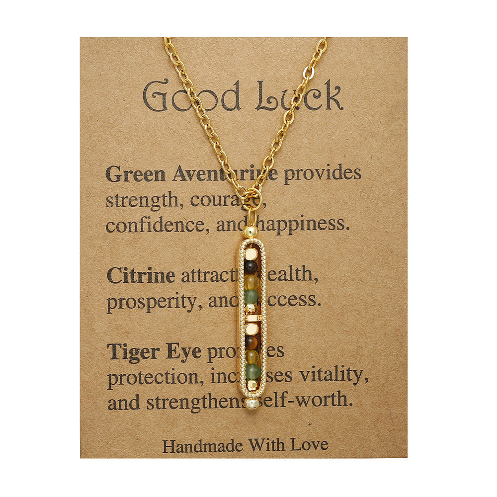 Wholesale Handmade Stone Pendant Necklace Stainless Steel Chain Jewelry Accessory for Women Boutique Resale