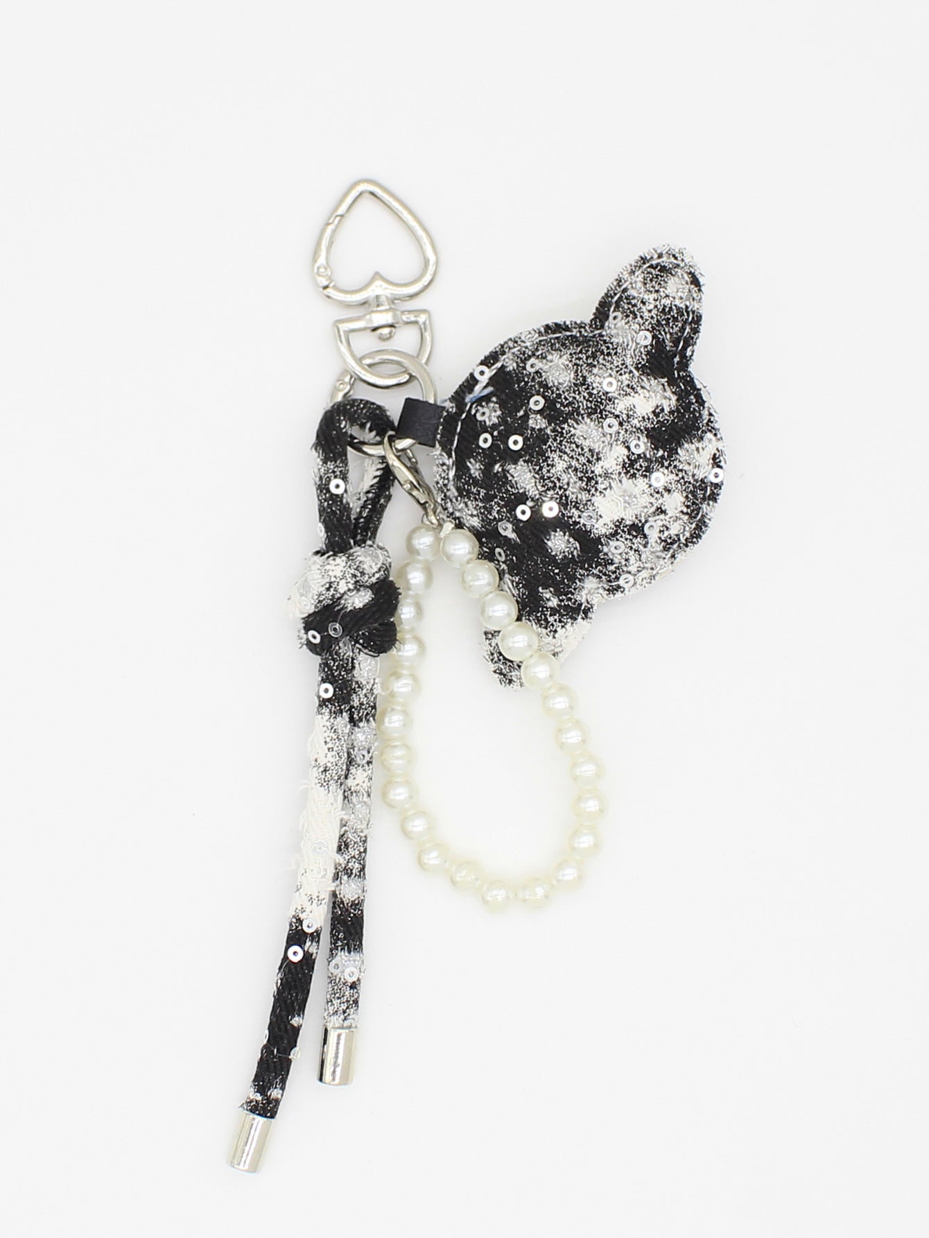 Wholesale Handmade Artificial Leather Bag Charm with Pearl Chain and Keychain,  Stylish Car Key Accessory