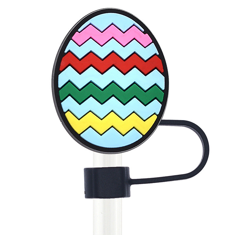 Wholesale Random 100pcs Easter 10mm PVC Soft Straw Tube Cap ACC-SCR-RYY088