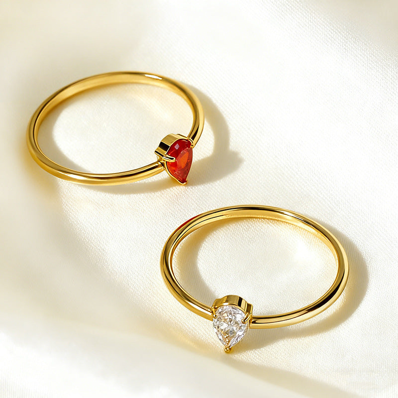 Wholesale 2PCS Steel Titanium Zircon Ring