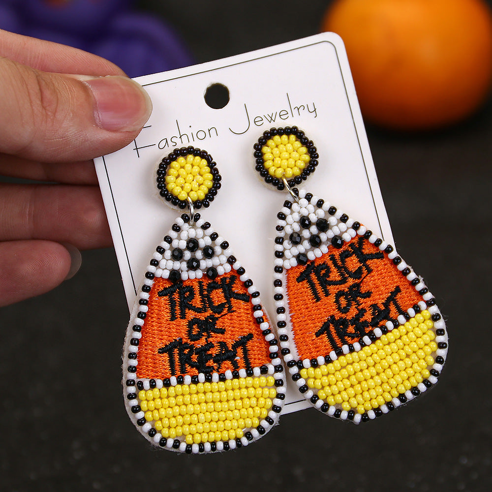 Wholesale Halloween Earrings Punk Style Rice Beads Earrings ACC-ES-ManT020