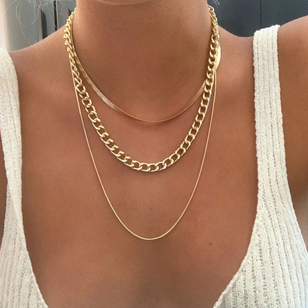 Wholesale Snake bone thick multi-layered necklace