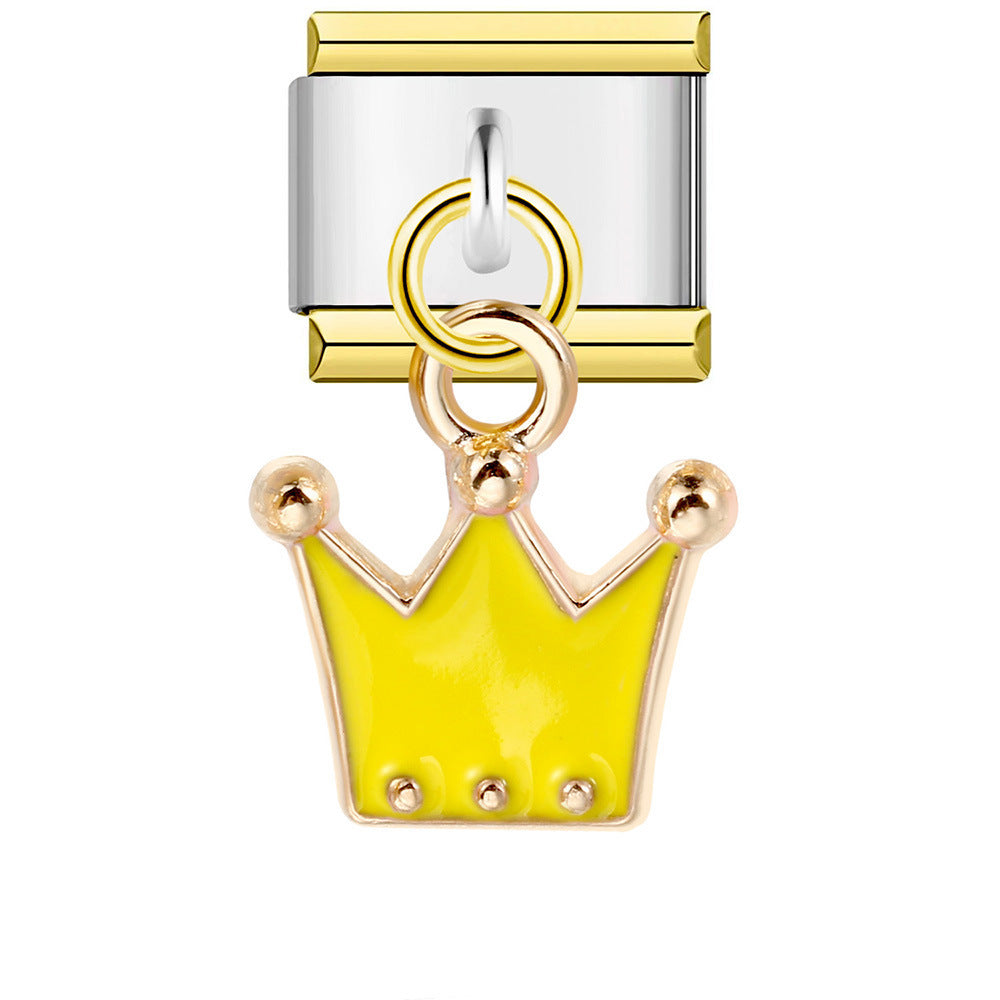 Pulsera de encanto italiano de 5 piezas al por mayor 9 mm Diy empalmante lindo creativo colgante de acero inoxidable componible brazalete