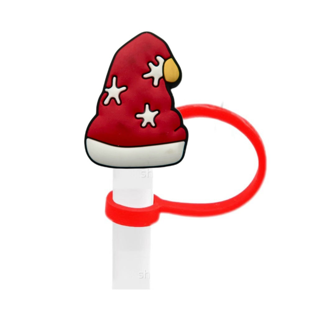 Wholesale 10pcs Christmas theme ideas 8/ 10mm Straw Cover Straw Tube Cap