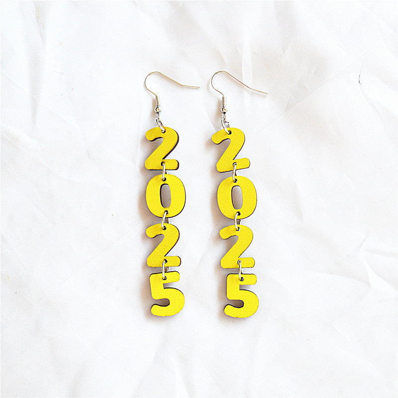 Wholesale New Year Number Earrings ACC-ES-XN040