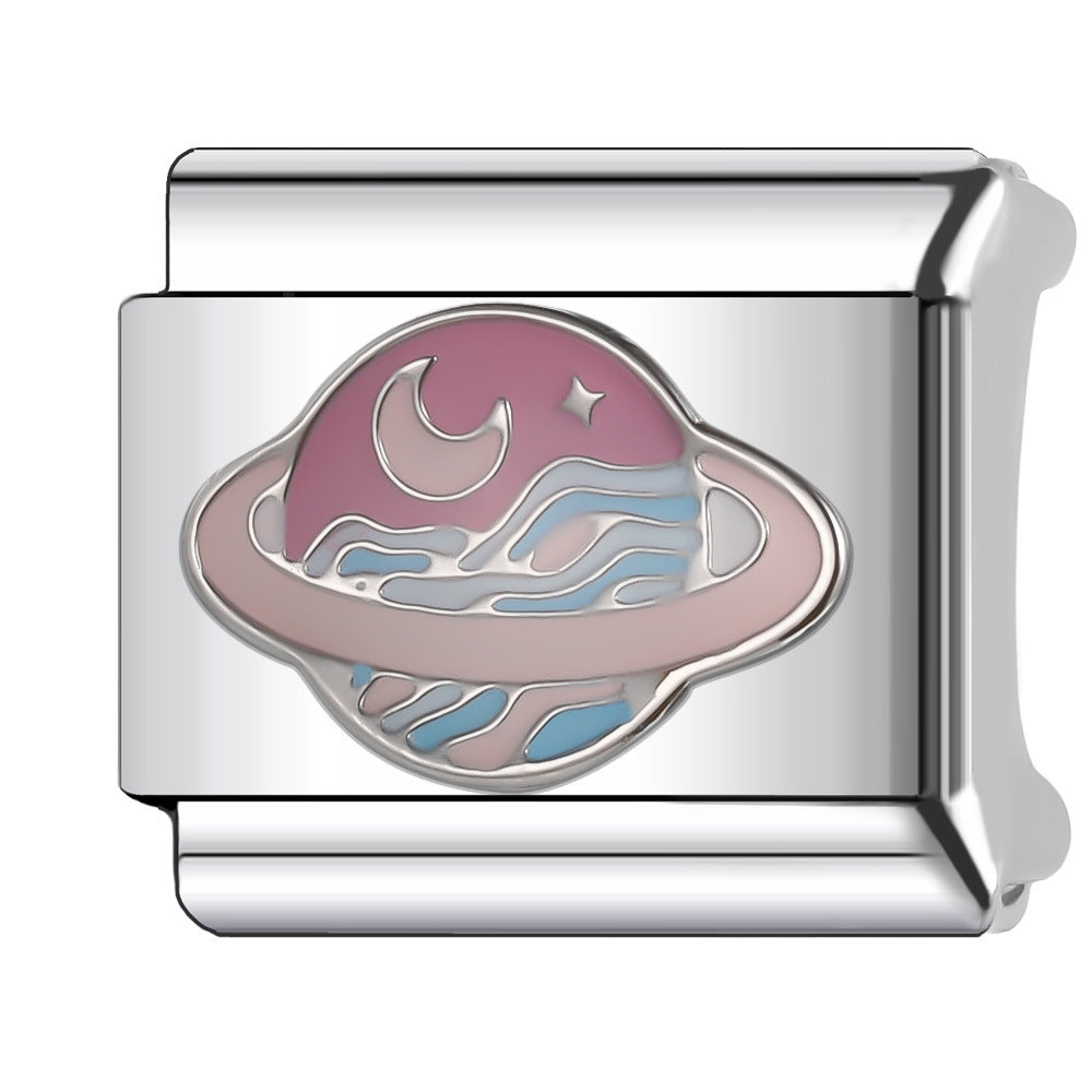 Wholesale Italian Charm Bracelet 9mm DIY Splicing Sun and Star Series Stainless Steel Composable Bracelet