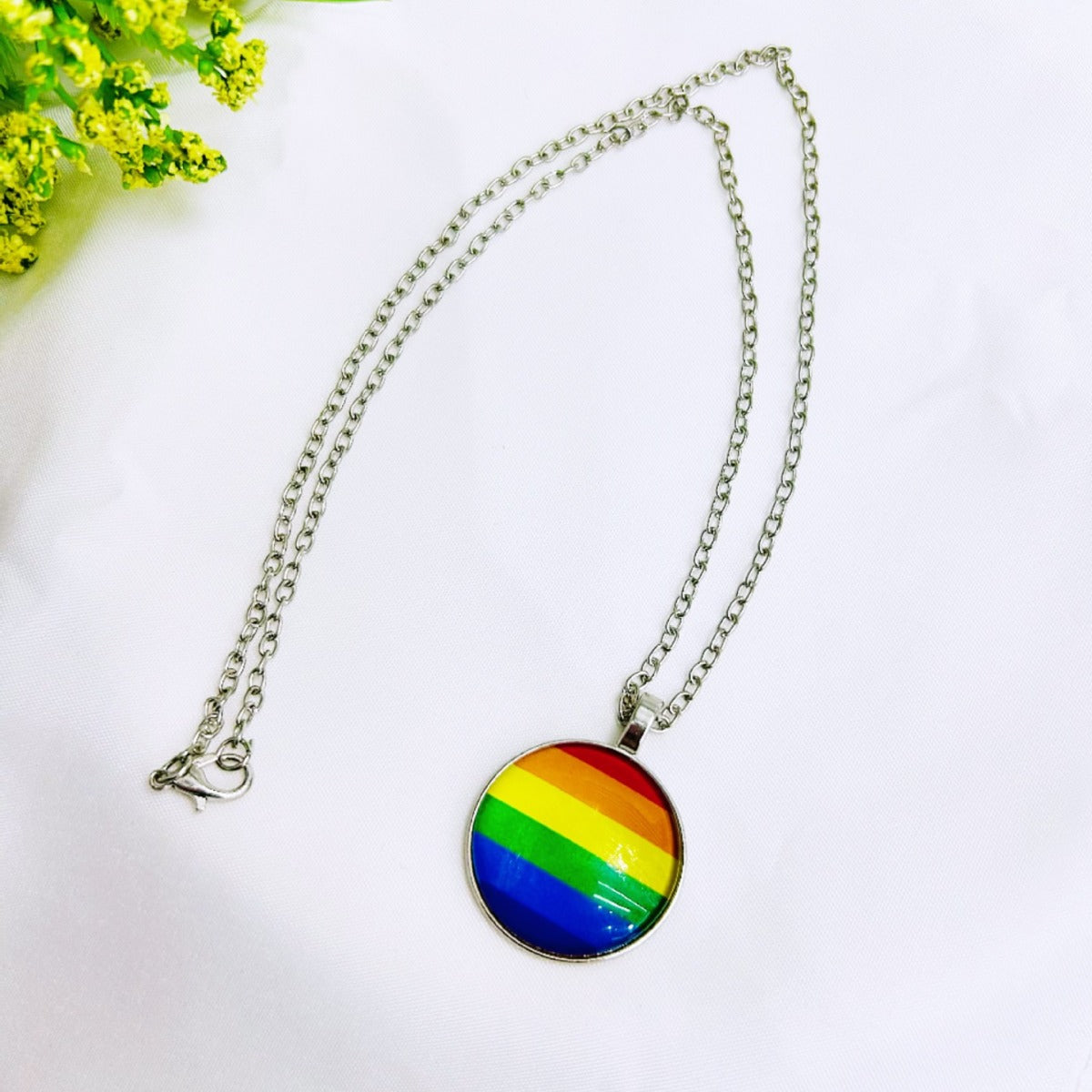 Wholesale Rainbow Flag Same-sex Six-color Pendant LGBT BraveLove Necklace ACC-NE-Guangg001