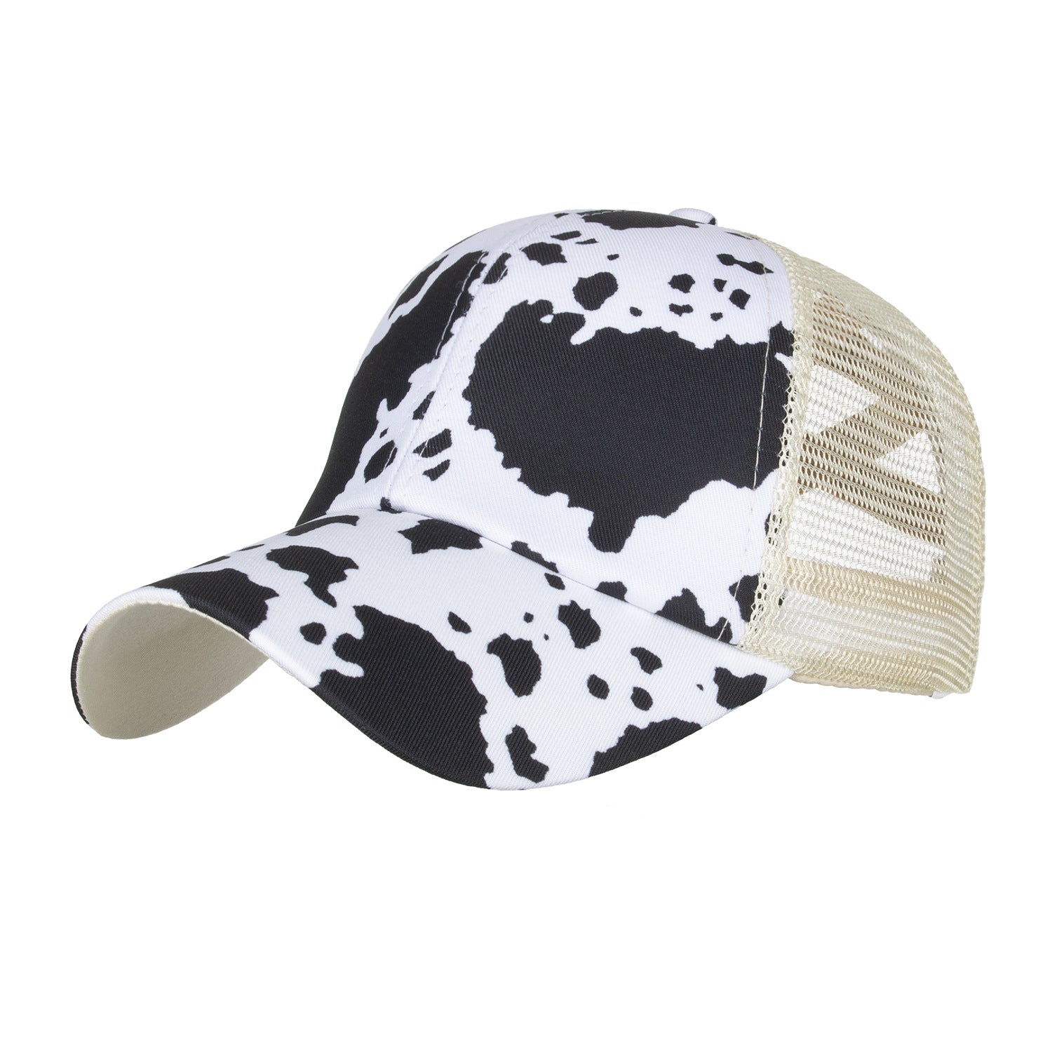 Wholesale Cow Print Baseball Cap Stylish Women S Ponytail Cap With Elastic Mesh Chic Fashion Accessory For Gift Boutique Resale