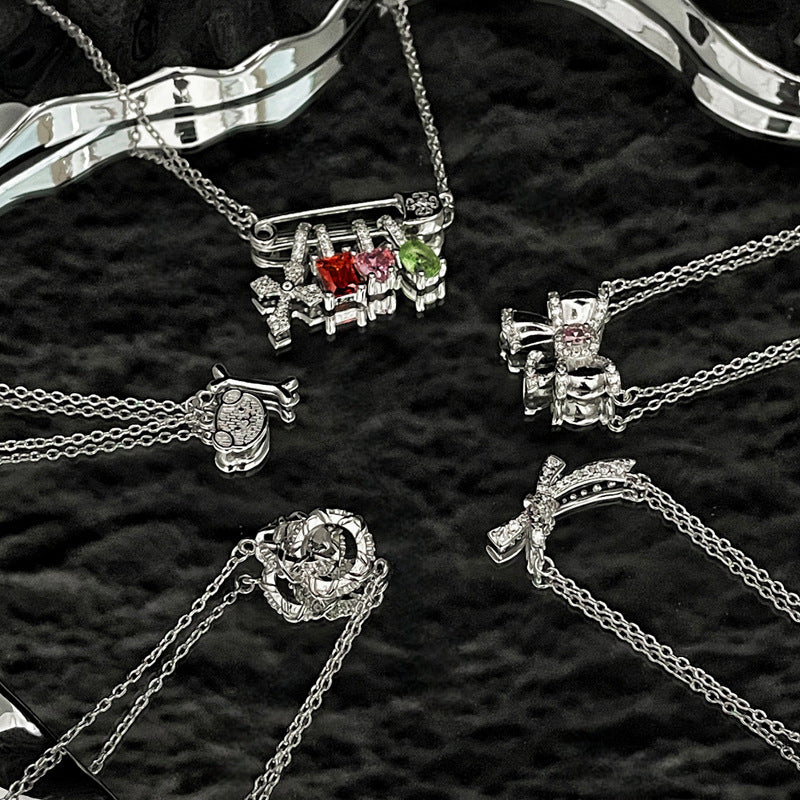 Wholesale  Colored Diamond Zircon Cross Pendant Necklace