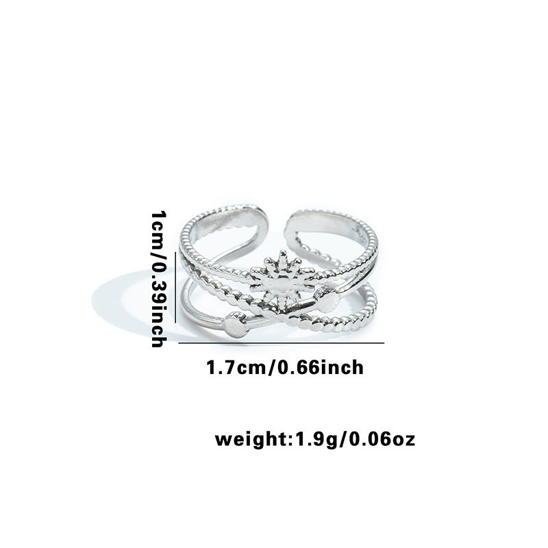 Wholesale Retro Heart Butterfly Hollow Titanium Steel Ring,  Fashion Accessory for Boutique Resale