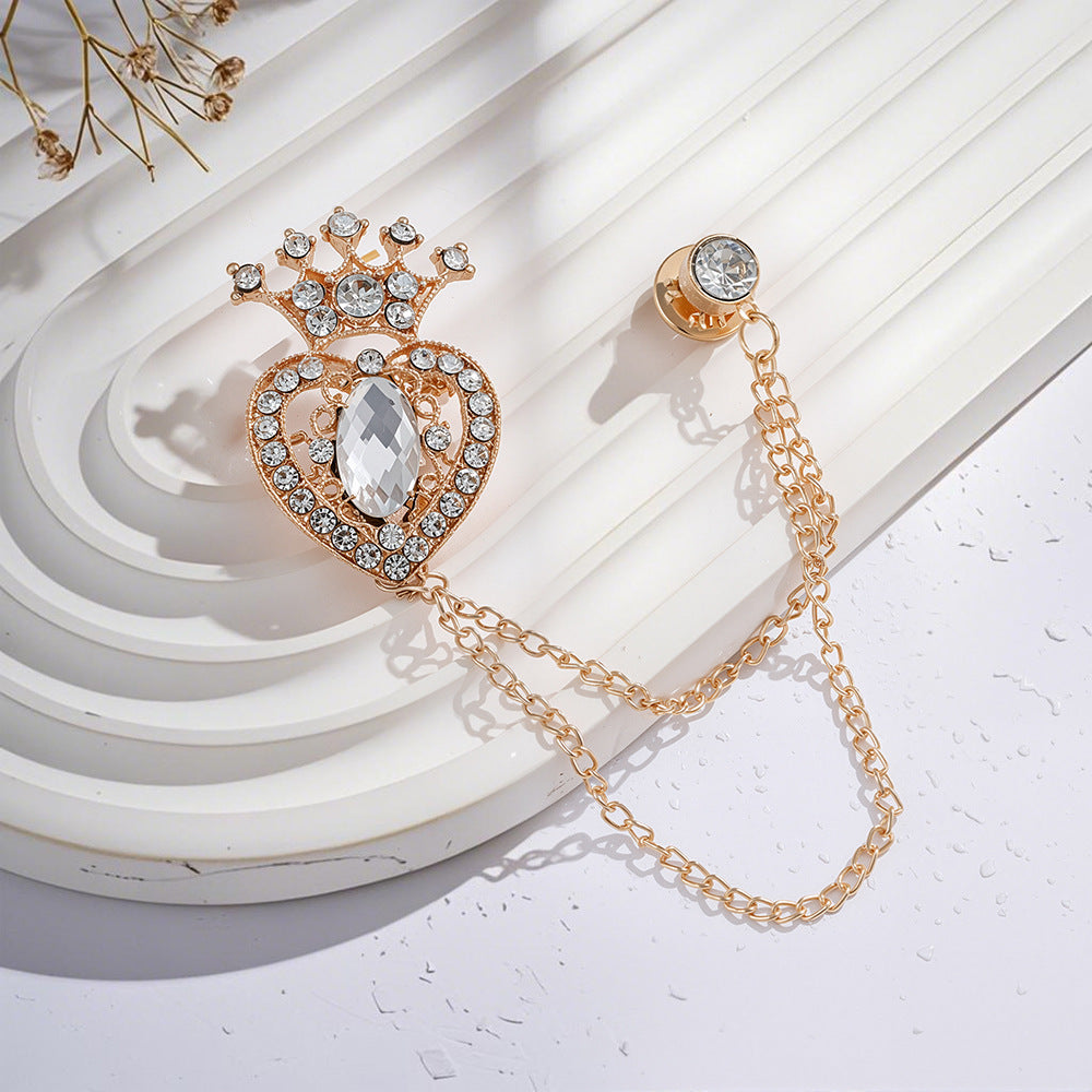 Wholesale Diamond-set crown brooch