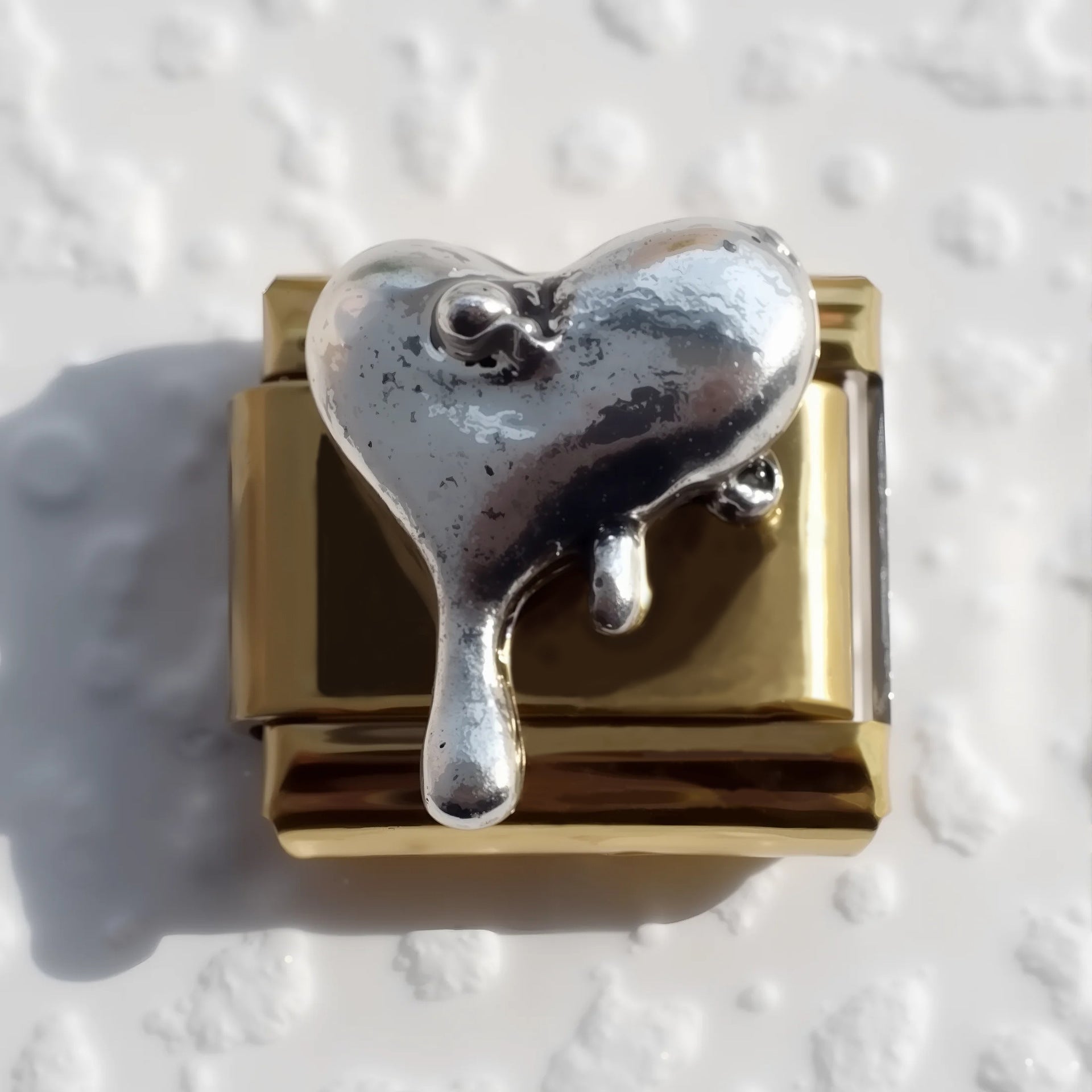 Wholesale 5pcs Italian Charm Bracelet 9mm DIY Splicing Gold Plated Heart Stainless Steel Composable Bracelet