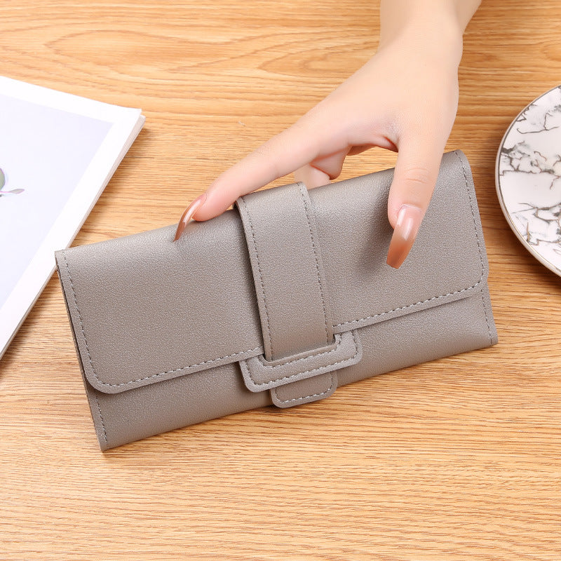 Wholesale Women's Long Trifold Flap Wallet