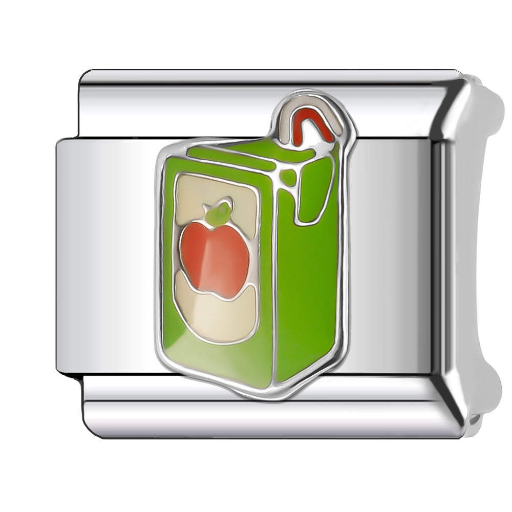 Wholesale Italian Charm Bracelet 9mm DIY Splicing Food & Beverage Series Stainless Steel Composable Bracelet